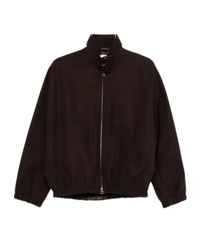 Courrèges Brown Buckle Zipped Bomber Jacket In Brown
