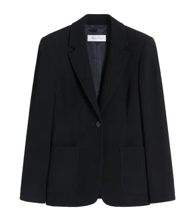 Max Mara Virgin Wool Single-breasted Blazer In Blue