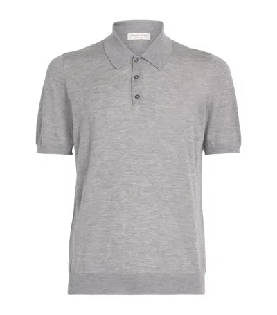 Johnstons Of Elgin Fin Grey Superfine Cashmere Polo Shirt In Gray