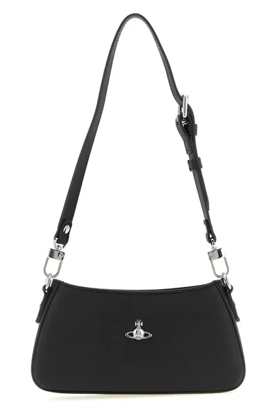 Vivienne Westwood Tasha Shoulder Phone Bag Faux Leather Black-3d-orb