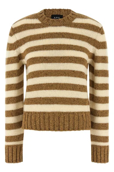 Apc Striped Sweater Sweaters And Cardigans Brown In Multi