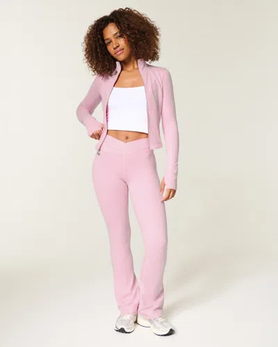 Gilly Hicks Active Recharge Wrap Waist Bootcut Leggings In Pink