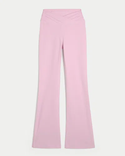 Gilly Hicks Active Recharge Wrap Waist Bootcut Leggings In Pink