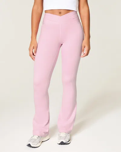 Gilly Hicks Active Recharge Wrap Waist Bootcut Leggings In Pink