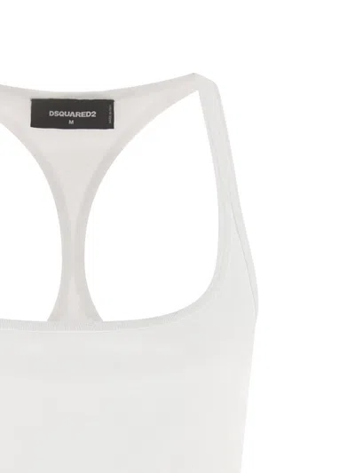 Dsquared2 Embroidery Tank Top Tops White In White