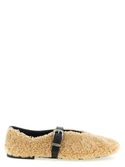 Kate Cate Jude Flat Shoes Beige In Brown