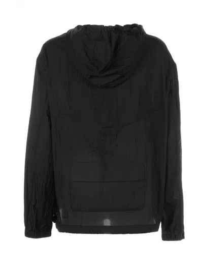 Add Black Jacket With Zip And Hood In Black