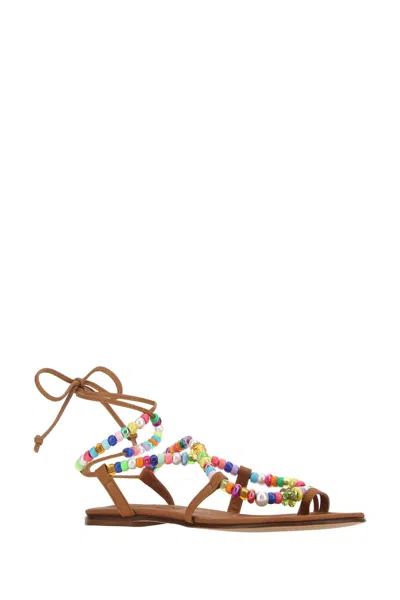 Alameda Turquesa Embellished Synthetic Leather Arco-iris Sandals In Multi