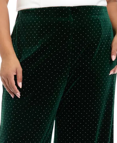 Muse Plus Size Mid-rise Straight Leg Pants In Green