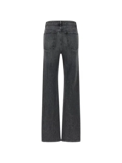 Khaite Stonewashed Straight Jeans In Black