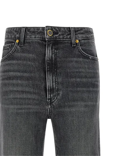 Khaite Stonewashed Straight Jeans In Black