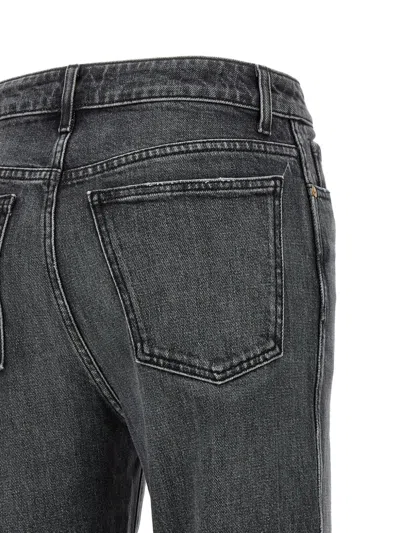 Khaite Stonewashed Straight Jeans In Black