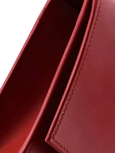 Pre-owned Saint Laurent Classic Monogram Tassel Leather Long Clutch Bag In Red