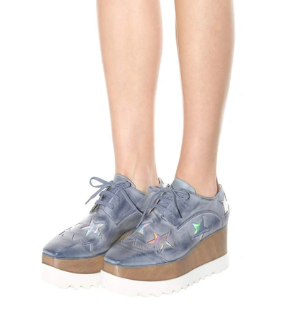 Shop Stella Mccartney Elyse Star Platform Derby Shoes In Lt Atlaetic