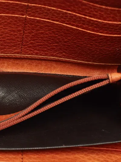 Pre-owned Gucci Gg-pattern Zip-around Wallet In Orange