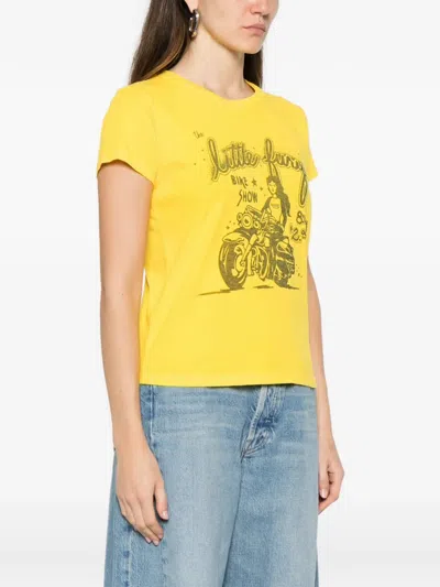 Mother Womens The Boxy Goodie Goodie Graphic-print Cotton-jersey T-shirt Little Fury In Yellow