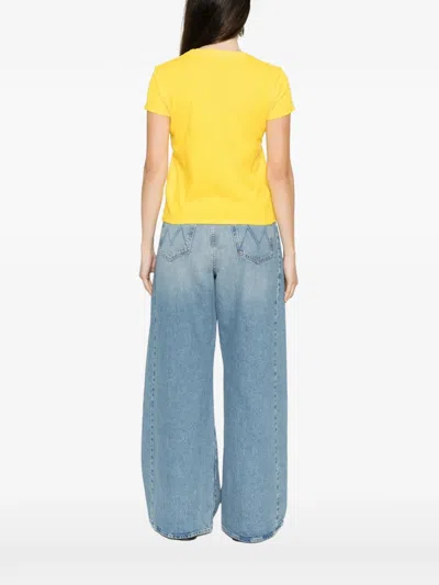 Mother Womens The Boxy Goodie Goodie Graphic-print Cotton-jersey T-shirt Little Fury In Yellow