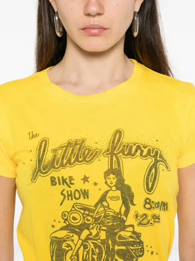 Mother Womens The Boxy Goodie Goodie Graphic-print Cotton-jersey T-shirt Little Fury In Yellow