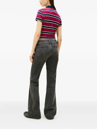 Tommy Jeans Double-button Flared Jeans In Black