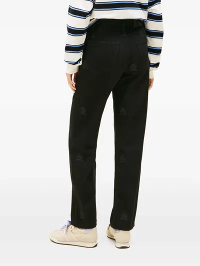 Tommy Jeans Patterned Trousers In Black