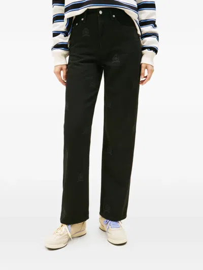 Tommy Jeans Patterned Trousers In Black