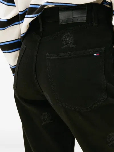 Tommy Jeans Patterned Trousers In Black