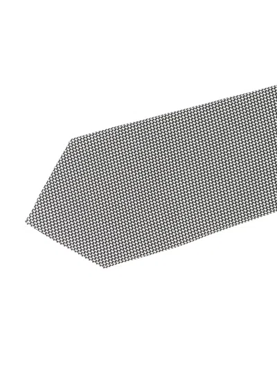 Tom Ford Silver Jacquard Pattern Tie In Gray