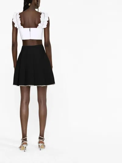 Area Cotton Bustier Top With Crystals In White