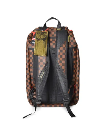 Sprayground Checkerboard Shark Backpack In Brown