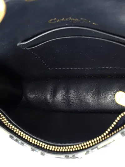 Pre-owned Dior Saddle Rectangular Oblique Canvas Belt Bag In Blue