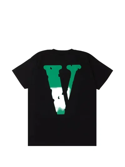 Vlone Leaf-print T-shirt In Black