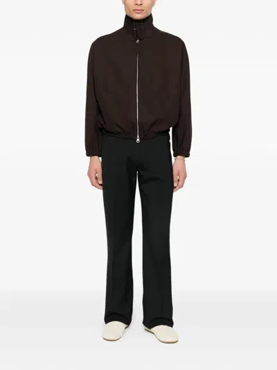 Courrèges Zip-up Bomber Jacket In Brown