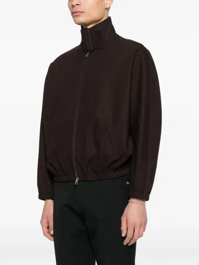 Courrèges Zip-up Bomber Jacket In Brown
