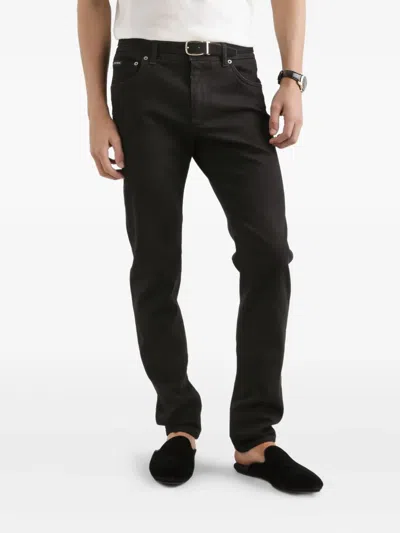 Dolce & Gabbana Patch Jeans In Black