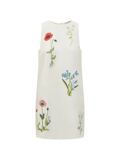 Stella Mccartney Floral Embroidered Sleeveless Mini Shift Dress In Green