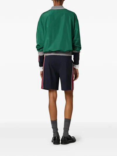 Miu Miu Technical Poplin Bomber Jacket In Green