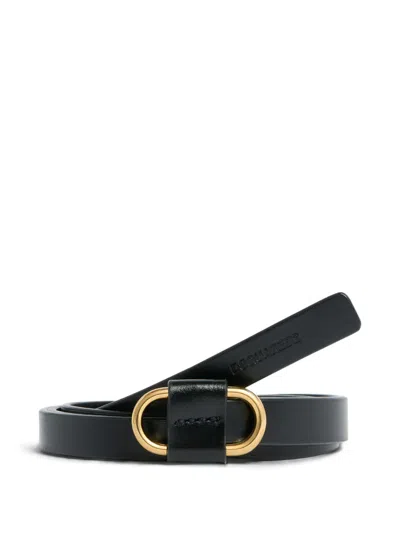 Dsquared2 Oval Buckle Twin Belt In Black