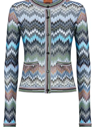 搭扣贴袋图案开衫