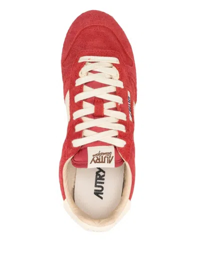 Autry Windspin Suede And Leather Sneakers In Rubyrutabaga