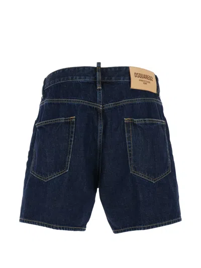 Dsquared2 Bro Buttoned Denim Shorts In Blue