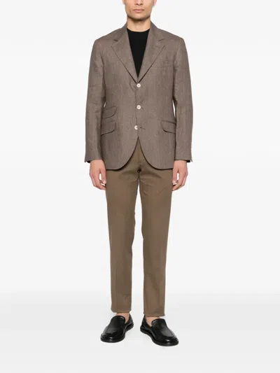 Slowear Button Trousers In Brown
