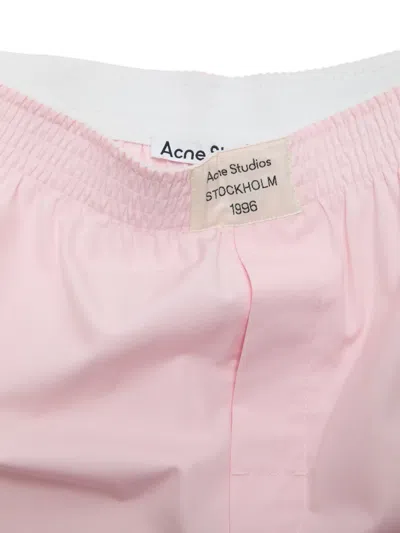 Acne Studios Elasticated Cotton Shorts In Pink