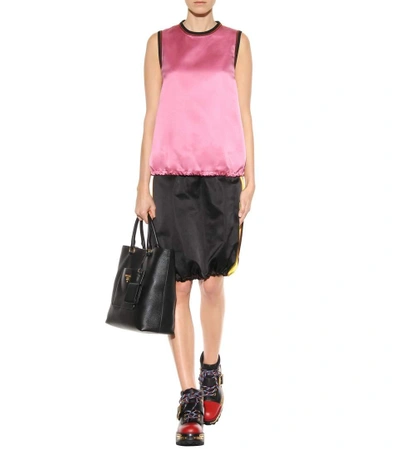 Shop Prada Silk Satin Top In Pink