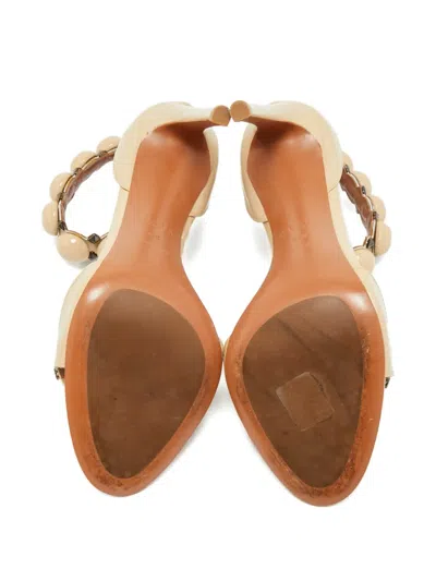 Pre-owned Alaïa Bombe Beaded Sandals In Neutral