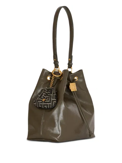 Balmain Pulse Monogram Jacquard Key Ring In Black