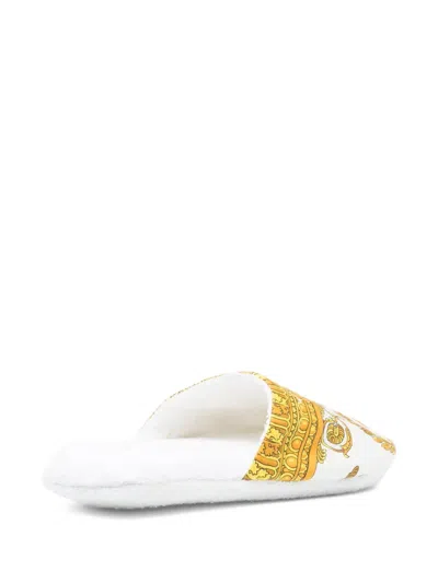 Versace Medusa Head-print Slippers In White