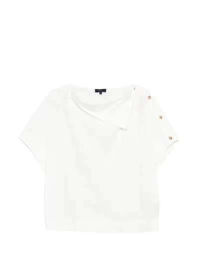 ISSA 纽扣短袖罩衫