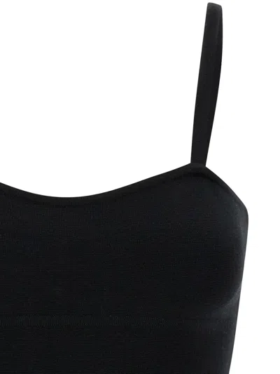 Max Mara Mxmepica Top Fitted Silhouette Spaghetti Straps In Black