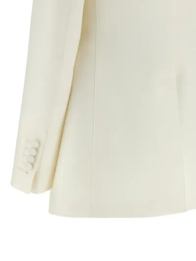 Tom Ford Single-breasted Long-sleeved Suit Jacket In White