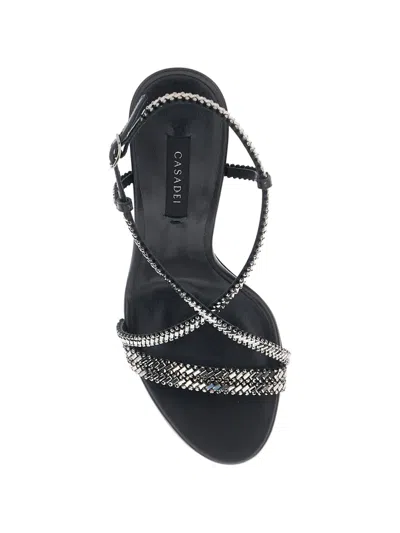 Casadei High Heel Sandals Embellished Straps Open Toe In Black